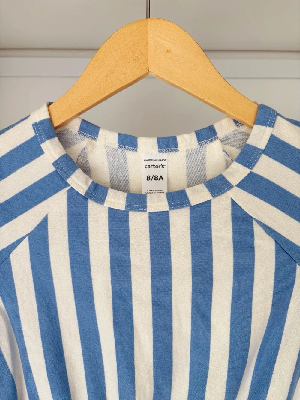 Carter's Blue and White Striped Cotton Drawstring Dress